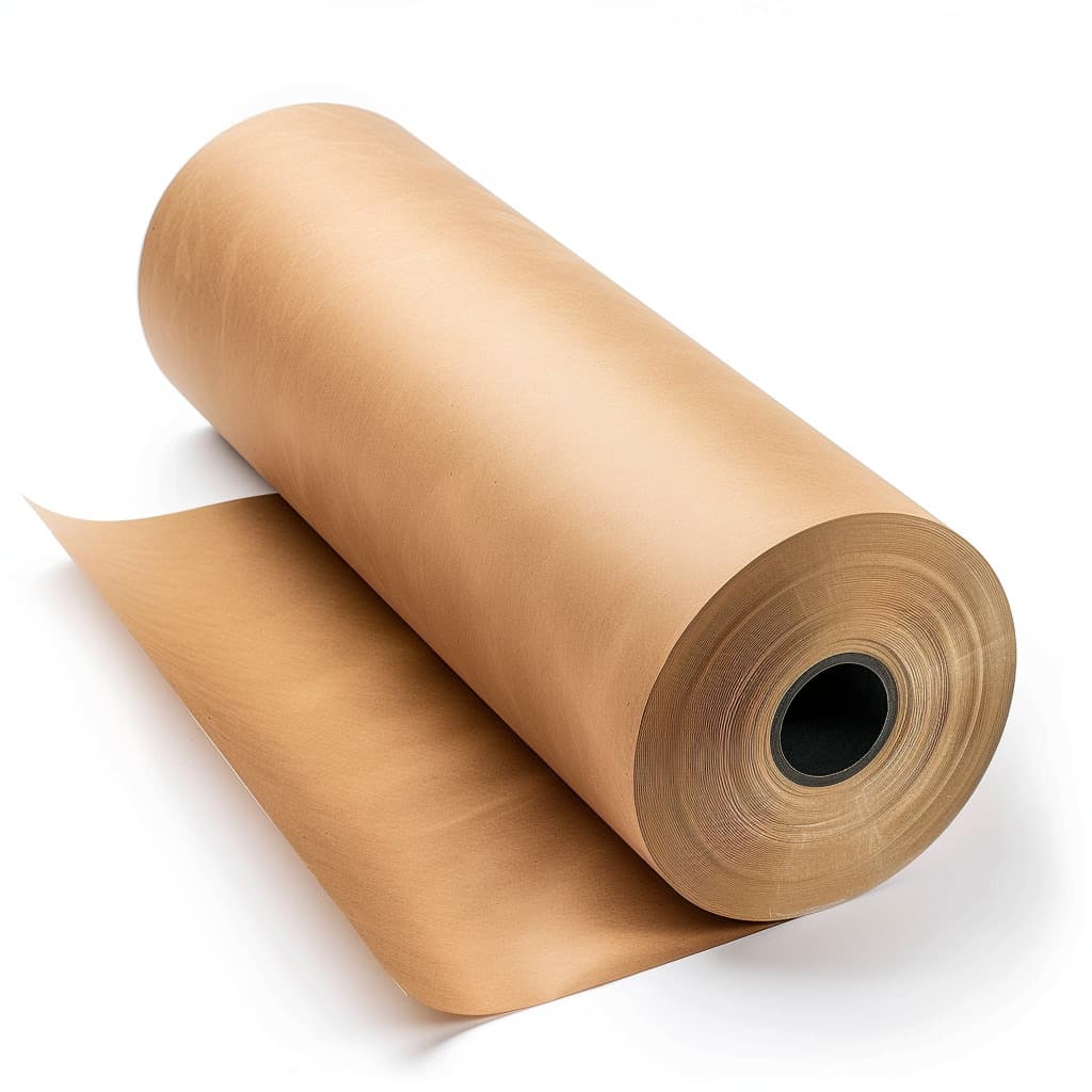 Rollo de papel kraft VCI en un fondo blanco