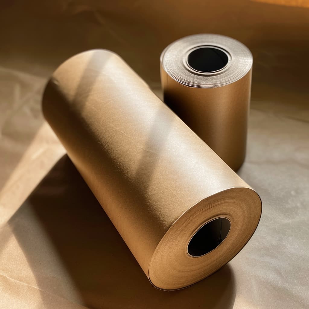 Dos rollos de papel VCI kraft en un almacén